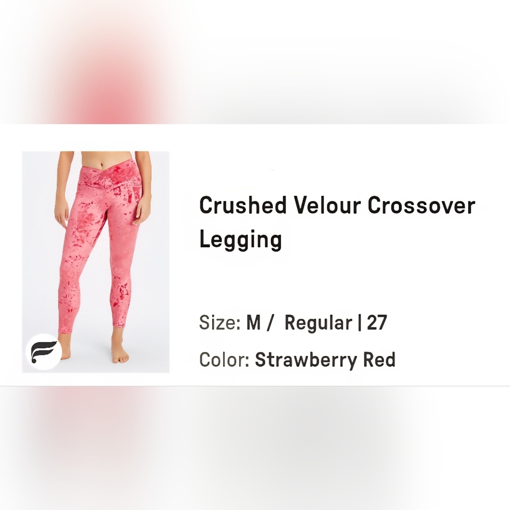 Fabletics Crushed Velour Crossover Leggings NWT Medium
